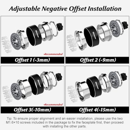 RC 1.9" Beadlock Wheels with Adjustable Offset for TRX4 SCX10 - color: Space Grey