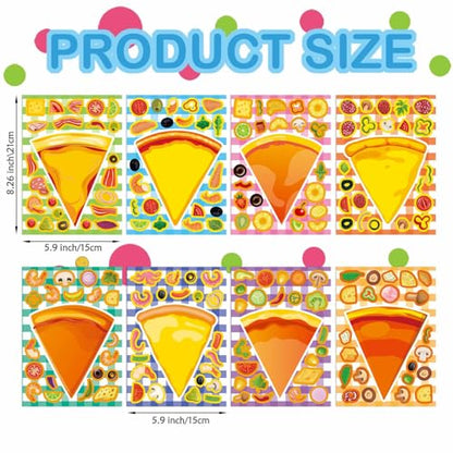 24 Sheets Make a Pizza Stickers for Kids, Make Your Own Stickers | Pizza Parties Cute Party Favors Decorations, DIY Arts Birthday Games Family Night - style: Pizza
