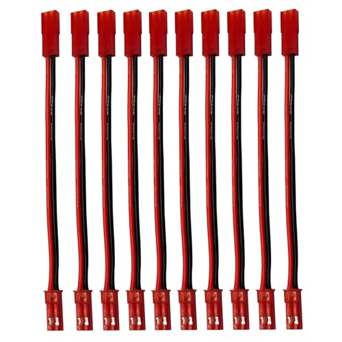 10Pcs RC Model JST 2-Pin Male to Female Connector Plug Extension Wire Cable Harness for Battery RC Model Parts (JST Extension Cable) - style: JST Extension Cable