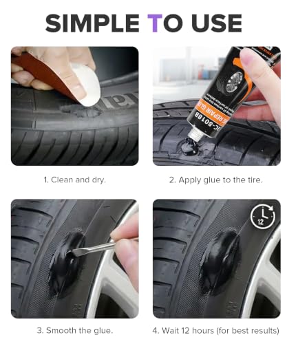 Rubber Cement,Car Accessories Universal Professional Waterproof Weather Resistance Tire Slime,Automotive Tire Repair Tools,Suitable for All Tires on Cars,Bicycles,Trucks,Motorcycles,Off-Road