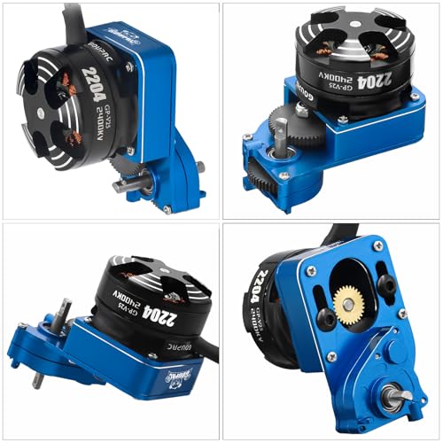 GOUPRC Brushless ESC 30A & 2204 2400KV Brushless Outrunner Motor with Mount Combo Kit for SCX24 Axial 1/24 Remote Control Crawler Truck Car Blue - style: Blue ESC & Motor & Mount