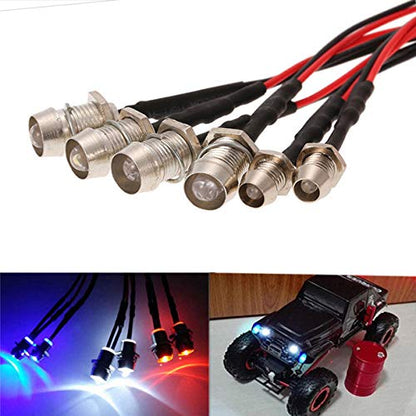 ShareGoo 6Leds LED Light Headlights Taillight Kit Tail Light Compatible with Traxxas HSP Redcat Axial SCX10 1/10 1/12 1/16 RC Car Truck Tank Crawler