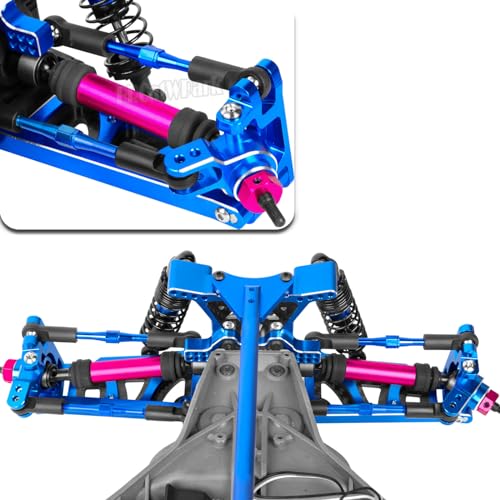 Drive Shaft Axles Upgrades Part for 1/10 Slash 4X4 VXL/Rustler 4X4 VXL/Stampede 4WD VXL,RC Steel #45 Front & Rear 4Pcs Driveshafts CVD w/ Hex Hops Up,Pink - color: Pink - (Axles)