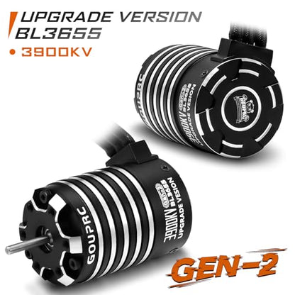 GOUPRC Upgrade Gen-2 60A Brushless ESC Electric Speed Controller Combo with BL3655 3900KV Brushless Motor Shaft 3.175mm Diameter Kit for 1/10 1/12 RC Off-Road Monster Truck Buggy Car - color: Grey 60a Esc & 3900kv