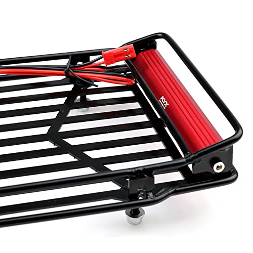 KYX Racing Metal Roof Rack 132x103mm w/LED Lamp Upgrades Parts Accessories for RC Crawler Car SCX10 II 90046 90047 SCX10 III Traxxas TRX4 TRX6 Redcat Gen8 Scout II