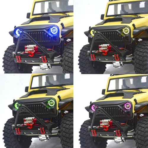 IP6 Waterproof LED Light Kit Headlights Angel Eyes with 12 Modes for TRX-4 SCX10 RC4WD 1/10 RC Climbing Rock Crawler Flat Run Short Card Model Car