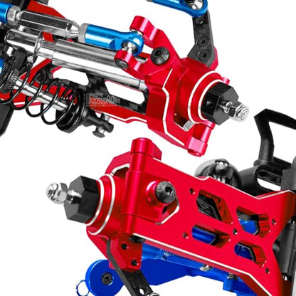 RC Carbon Fibre Aluminum Rear Hubs Front Steering Block Knuckles & C-Hubs Caster Blocks Upgrades Parts for 1/10 Senton/Granite 3S Blx & Mega 550,Vorteks 3S Blx,Big Rock 3s BLX.Red - color: Red(for 1/10)