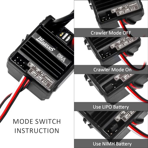 550 Brushed Motor 12T & 80A ESC Brushed Motor ESC & Heatsink Combo for 1/10 RC Truck Car Slash Arrma Granite Senton Typhon Redcat Axial HPI - size: 12T Motor&80A ESC&Heatsink Combo