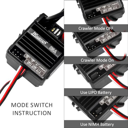 550 Brushed Motor 12T & 80A ESC Brushed Motor ESC & Heatsink Combo for 1/10 RC Truck Car Slash Arrma Granite Senton Typhon Redcat Axial HPI - size: 12T Motor&80A ESC&Heatsink Combo