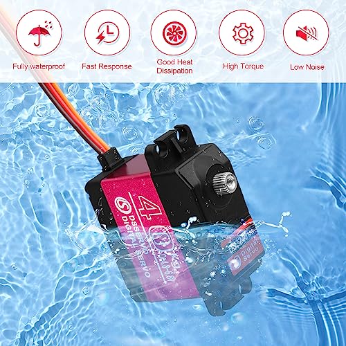 40KG High RC Servo High Torque Servo Motors Digital Servo Waterproof Full Metal Gear Steering Servo with 25T for 1/8 1/10 1/12 RC Car Crawler Robot Control Angle 270° - style: 1PCS 40kg 270°