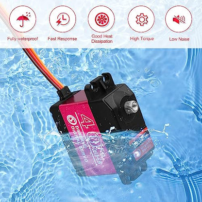 40KG High RC Servo High Torque Servo Motors Digital Servo Waterproof Full Metal Gear Steering Servo with 25T for 1/8 1/10 1/12 RC Car Crawler Robot Control Angle 270° - style: 1PCS 40kg 270°