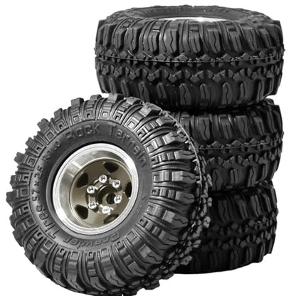 1.0 Beadlock Wheel Soft Tire Set RC Upgrade Part for Traxxas 1/18 TRX4M 1/24 RC Crawlers car Axial SCX24 FMS FCX24 Gladiator Bronco C10 JLU Deadbolt B17 Upgrade.(4Pcs/Set) - color: Bronze