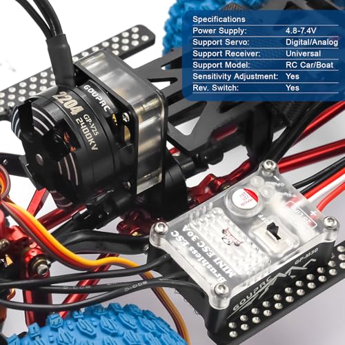 GOUPRC Upgarde Transparent 2204 2400KV Brushless Outrunner Motor with Mount & 30A Brushless ESC Combo Kit for SCX24 Axial 1/24 Remote Control Crawler Truck Car - color: Clean Mount 3pcs