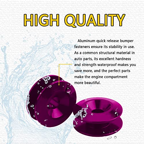 ASUBHA 4PCS Bumper Quick Release Kit, Bumper Fastener, Front Rear Bumper Holders with Stainless Steel Screws Kit, Universal Aluminum Bumper Clips for Front and Rear Bumpers, Trunks, Hatches, Hoods - color: Purple