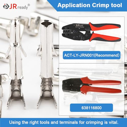 JRready ST6423 MLX 2.13mm Diameter Crimp Terminals, Pin and Sockets 14-20AWG, Compatible with Molex MLX Male & Female Crimp Terminals (50 Pair) - size: MLX 50Pair Terminal Kit