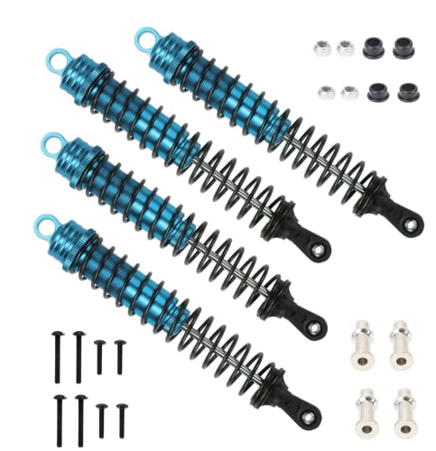 Oil Adjustable Aluminum 140mm Shock Absorber Damper For Rc Car 1/8 Buggy Truck Upgraded Hop-Up Parts Hsp Hpi Losi Axial 4PCS/set (Blue) - color: Blue