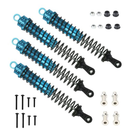 Oil Adjustable Aluminum 140mm Shock Absorber Damper For Rc Car 1/8 Buggy Truck Upgraded Hop-Up Parts Hsp Hpi Losi Axial 4PCS/set (Blue) - color: Blue