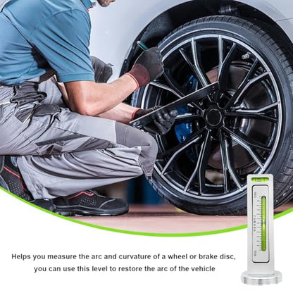 Adjustable Magnetic Gauge Tool, Camber Castor Strut Wheel Alignment Gauge with Magnetic Base, Universal Automotive Wheel Alignment Tool for Car Truck RV Tire Repair (White) - color: White