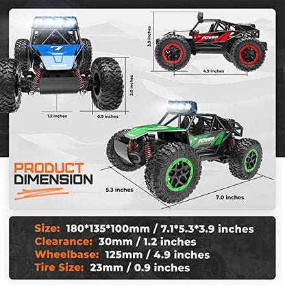 BEZGAR TB201 RC Cars-1:20 Scale Remote Control Car-2WD High Speed 20 Km/h Electric Toy Off Road Vehicle Monster Truck Crawler with LED Headlight and Rechargeable Battery for 8-12 Year Old Boys Girls - color: Tb201-blue
