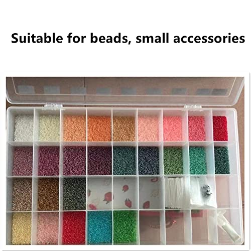 3PCS 36 Grids Large Plastic Organizer Box with Dividers, Compartment Organizer Box for Nail Accessories/Screw/Sewing Arts and Oil Paint, Bead Storage Containers 14.9 Inch x 9.2 Inch x 1.9 Inch (Clear) - size: 3PCS 36Grids