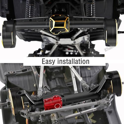 RC Aluminum Front Rear Portal Axles Upgrades Part for 1/10 SCX10 III AX103007 RC Crawler Car,Brass Front Inner Portal Covers Steering Knuckles/Axle Diff Cover/Portal Covers Weights