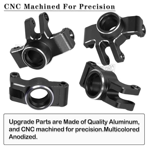 Upgrades Parts for 1/18 Granite Grom Mega 380 Brushed 4x4 Monster Truck RTR,Aluminum Front Steering Block Knuckles & C-Hubs Caster Blocks & Rear Hubs Hops Up,4PCS Black - color: Black(4pcs)