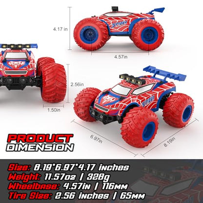 EpochAir 1:18 Remote Control Car - 20km/h 2.4GHz All Terrain Off-Road Monster Truck with Bodylights&Headlights &Headlamps, Rechargeable Toy Car Gift for 3 4 5 6 7 8 9 10-12 Year Old Boys Girls Kids | All Terrain Off-Road Monster Truck with Bodylights&Head