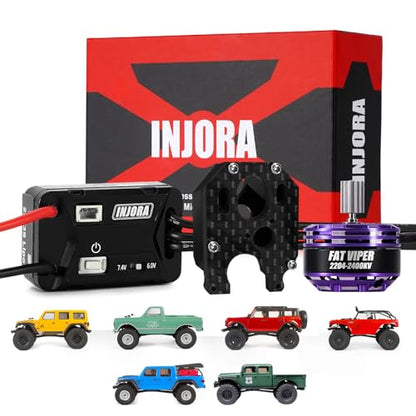 INJORA MBL32 G2 Waterproof Brushless ESC & 2204 Fat Viper Outrunner Motor for 1/24 Axial SCX24 Upgrade