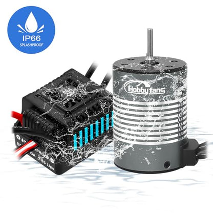 Waterproof S3650 3900KV Brushless Motor 3.175mm Shaft with 60A Brushless ESC Electric Speed Controller Combo Set with Heatsink and Programming Card for 1/10 Remote Control Car Truck, Blue - size: 3900KV Motor&60A ESC&Heatsink&Programming Card