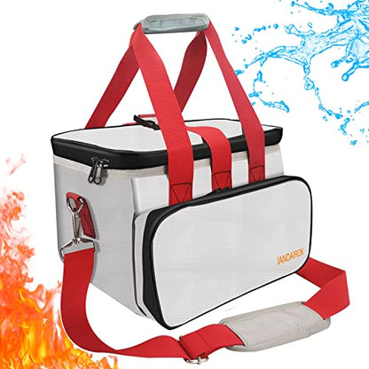 11.8"x7.9"x7.9" Portable Power Fireproof Safe Bag for mobile Power 100W-600W Outdoor Power Storage Transport and Charging, Home Office Travel Fireproof Safe Storage Pouch with handle Shoulder Strap - size: 300*200*200mm