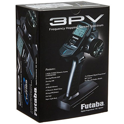 Futaba 3PV Three-Channel Two-Point-Four Gigahertz Computerized Radio Control Surface Transmitter with R304SB T-FHSS Telemetry Receiver