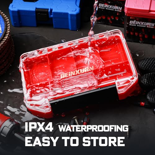 Geinxurn IPX4 Waterproof Small Storage Parts Organizer, Small Parts Case with Removable Dividers, Screwdriver Bit Set Box(2 Boxes) - size: 2pcs Box
