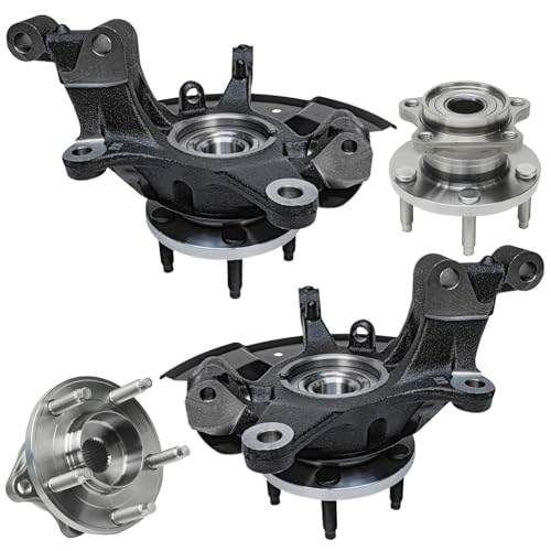 Detroit Axle - AWD Front 4pc Steering Knuckles Kit for 07-10 Ford Edge | Lincoln MKX, Steering Knuckles & Wheel Bearing Hubs Rear Wheel Bearing and Hubs 2007 2008 2009 2010 Replacement - size: 4UW50469/Kit