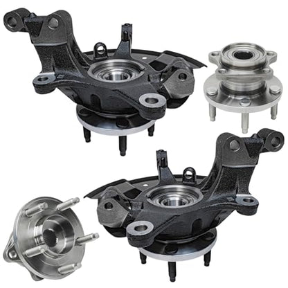 Detroit Axle - AWD Front 4pc Steering Knuckles Kit for 07-10 Ford Edge | Lincoln MKX, Steering Knuckles & Wheel Bearing Hubs Rear Wheel Bearing and Hubs 2007 2008 2009 2010 Replacement - size: 4UW50469/Kit