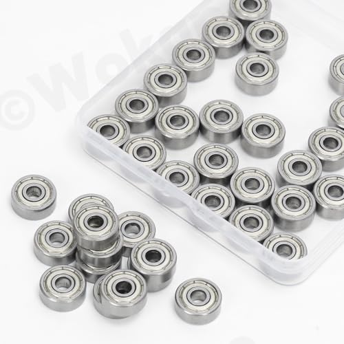 72Pcs 6 Sizes High Carbon Steel Bearings Assortment Set, 693ZZ, 623ZZ, 624ZZ, 685ZZ, 687ZZ,627ZZ Deep Groove Ball Bearings Double Shielded Miniature Deep Ball Bearings - style: High Carbon Steel-72Pcs