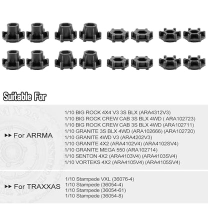 GLOBACT MX28 2.8" Tires 1/10 Scale RC Truck Tires and Wheels with 12mm 14mm Replaceable Hex for ARRMA Big Rock Granite VORTEKS 3S TRAXXAS Stampede Rustler (4PCS)