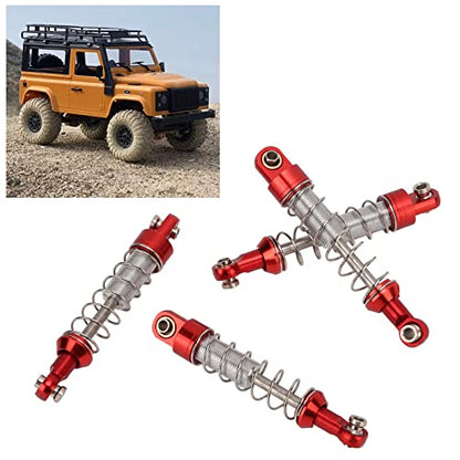 OUKENS RC Shock Absorber Set, 4Pcs Metal Red Adjustable Oil Shocks for 1/18 1/16 RC Crawler, Compatible with TRX4M, WPL C14 C24, MN D90, Axial Capra Upgrade Parts - color: Red