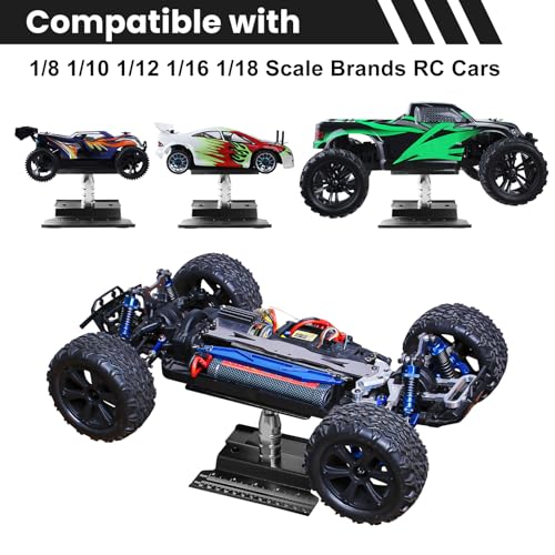 RC Hex Driver Set & RC Car Repair Work Stand Repair Tool Set 360 Degree Rotation for 1/8 1/10 1/12 1/16 1/18 RC Crawler Truck Buggy Rally (Black) - color: Black