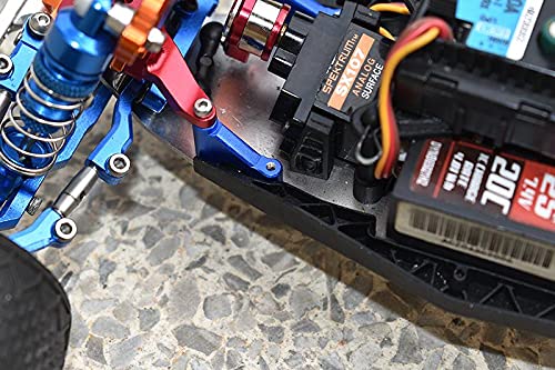 GPM For Losi 1/18 Mini-T 2.0 2WD Stadium Truck Upgrade Parts Aluminum Front Chassis Brace - 2Pc Set Blue