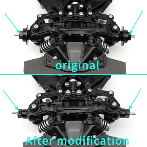4Pcs Aluminum Alloy Wheel Hex Hub Adapters RC Combiner for Tamiya TT02 1/10 RC On Road Touring Car Upgrade Accessories (Black) - color: Black