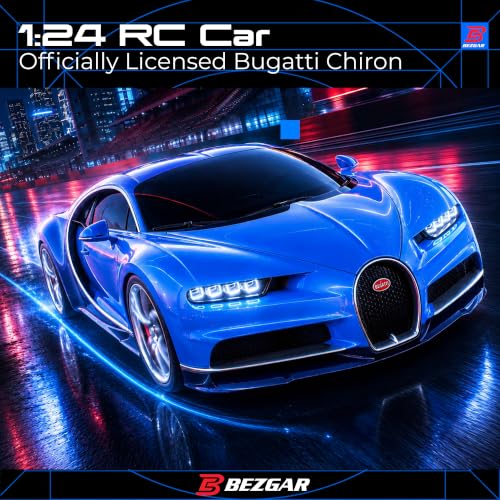 BEZGAR 1:24 Official Licensed Bugatti Chiron Remote Control Car | Official Bugatti Toy Car replica,2.4G stable signal,rubber racing tires,ideal toy for boys ages 4-7, 8-12 and adults - color: Bugatti-1:24 Bugatti Chiron