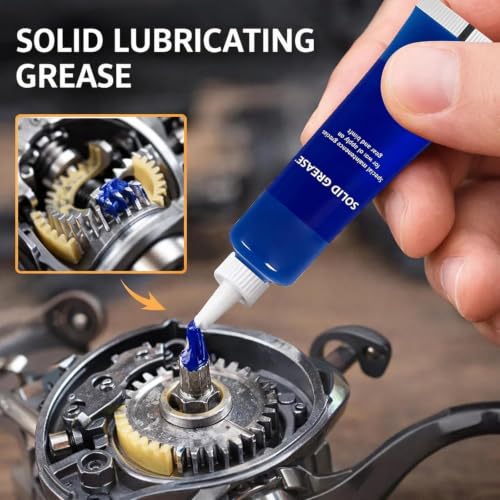 TBTFW Fishing Reel Oil and Grease Kit, Gear and Bearing Lubricant | Long-Lasting Lubrication, Set for All Types of Fishing Reels(1.35oz/2.7oz)