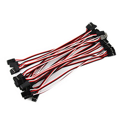 20pcs 5.90in 15cm 150mm 26AWG JR Male to Male RC Servo Extension Lead Cord Plug Servo Extend Cable for Helicopter Quadcopter