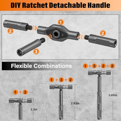 Ratchet Allen Wrench Set, Mini Ratchet Set, 24 in 1 Magnetic Screwdriver Sets Multi Bit Ratcheting Screwdriver Set with Storage Case S2 Steel Bits Suitable for Furniture Assembly