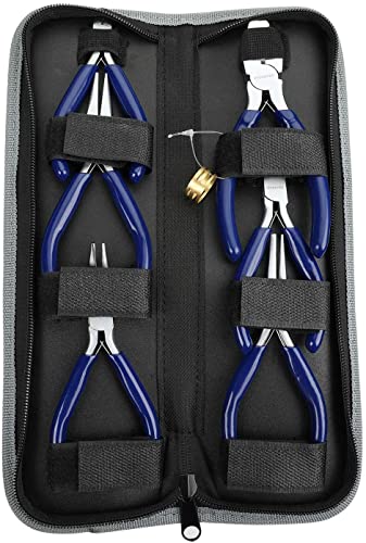 WORKPRO Jewelry Plicers Set, 7-Piece Jewelry Making Tools Kit with Needle Round Nose Plier and Bent Nose Plier Wire Cutter for Jewelry Repair, Beading, Wire Wrapping, Crafts, with Carrying Pouch