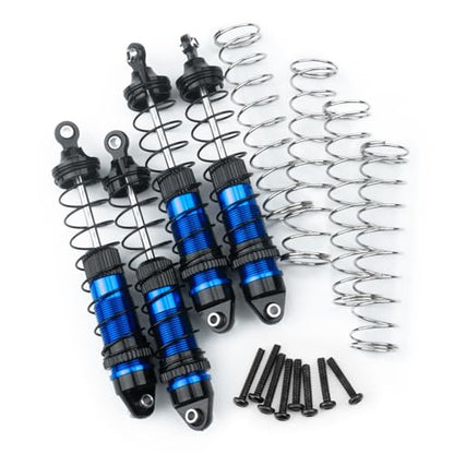 LSG 4Pcs Aluminum RC Shock Absorber Threaded Shocks for 1/18 LOSI Mini LMT 4x4 Brushed Monster Truck RTR Suspension Damper Upgrades Parts (Blue) - color: Blue