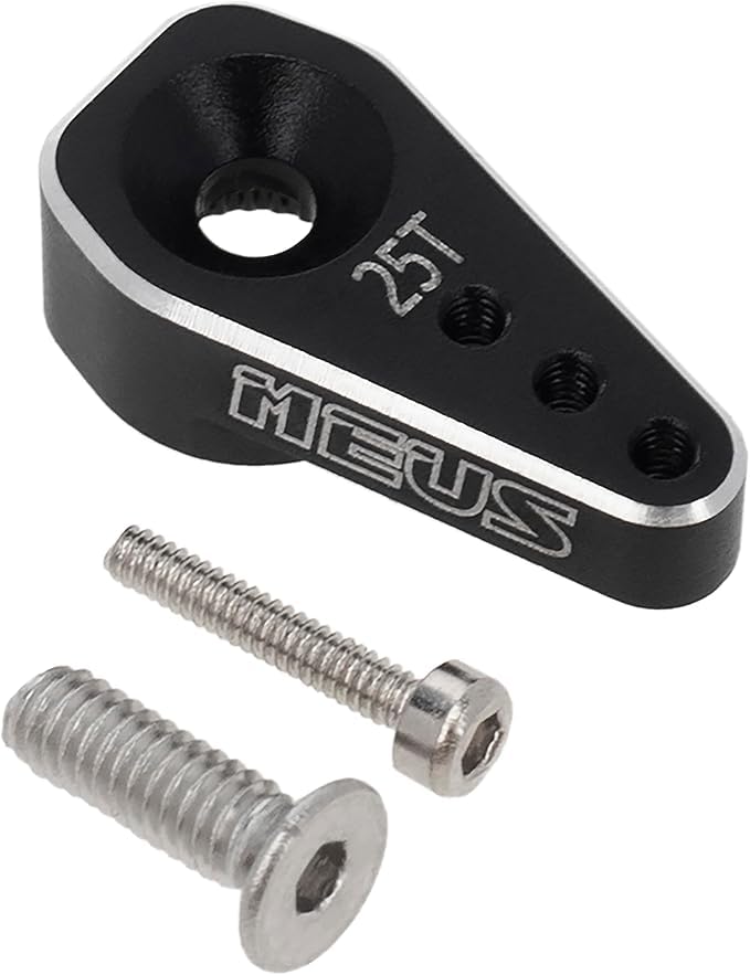 MEUS RACING Adjustable Brass Servo Mount + 25T Servo Arm for Axial SCX24 C10 JLU Bronco 1/24 RC Crawler Car Upgrade, for Stock AXLE