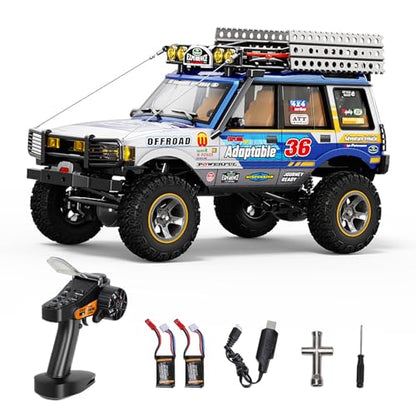 1/18 Scale RC Crawler, 2.4GHz Full Proportional Remote Control Off Road Car, 4WD RC Rock Truck Simulation Off Road Climbing Vehicle Dual Speed Model Car for Adults (Blue) - color: Blue