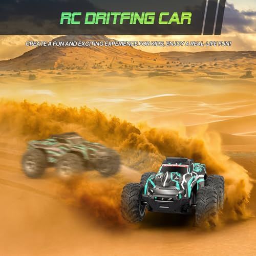 Resosese Remote Control Car for Boys, 1:16 Scale All Terrain RC Cars,High Speed 25Km/h Fast Car with Colorful Led Light and Spray RC Truck,Toy Car Gift for 6 7 8 9-14 Year Old Boys