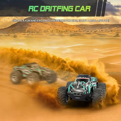 Resosese Remote Control Car for Boys, 1:16 Scale All Terrain RC Cars,High Speed 25Km/h Fast Car with Colorful Led Light and Spray RC Truck,Toy Car Gift for 6 7 8 9-14 Year Old Boys